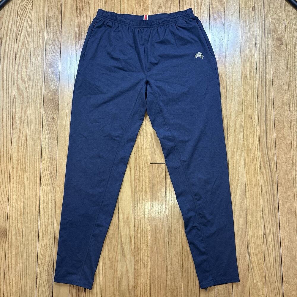 Tracksmith Session Pants Men's Size Large Running Joggers Ankle Zip Navy Blue